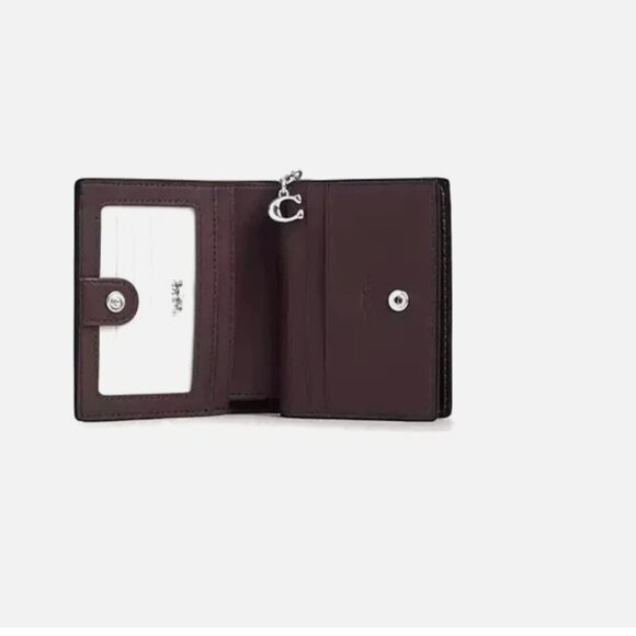 New Coach CBO76 Snap Wallet with Floral Print Chalk / Black Multi - Picture 3 of 4